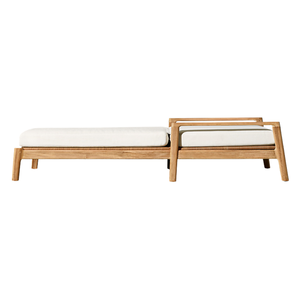 Tumbona de Exterior de Madera de Teca Clásica de Lujo Emma de la Colección Signature Hotel, con Respaldo Ajustable y Cojín, Estilo Minimalista - Product Image 3