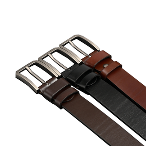 Ceinture pour homme en cuir de vachette véritable avec boucle en alliage, de haute qualité, style business de luxe, fabrication directe d'usine, personnalisable - Product Image 2