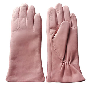 Pink Leather Touch Screen Wrist <b>Gloves</b> Thermal Unlined Plain Style Winter Casual Ski & Sports Wear - Product Image 4
