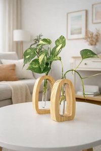 Florero Moderno de Bambú, Centro de Mesa Minimalista para Decoración del Hogar, Sala de Estar, Bodas - Product Image 4