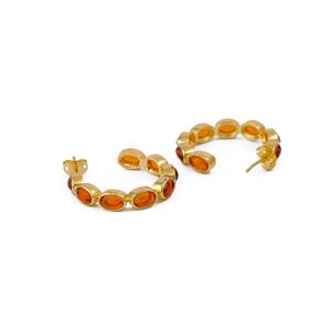 ต่างหูห่วงทองเหลืองชุบทองที่ทันสมัยทำด้วยมือควอตซ์อัญมณี November เครื่องประดับแฟชั่น - Product Image 4