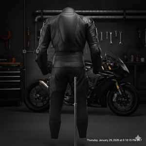 Traje de Motociclismo Negro para Hombre con Protección de Armadura |   Equipo de Protección Corporal Completo para Motociclistas Deportivos - Product Image 2