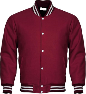 Chaqueta Varsity de Invierno para Hombre, Diseño Personalizado, 100% Lana, Estilo Bomber Escolar, Cuello Camisero, Mangas Tipo Letterman, Alta Calidad - Product Image 4