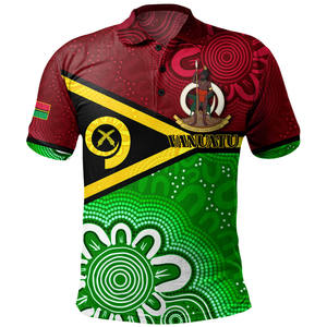 Men's Black Short Sleeve Polo <b>Shirt</b> With Vanuatu Flag Pattern Sublimation Print Regular Fit Casual Design <b>100</b>% <b>Polyester</b> - Product Image 6