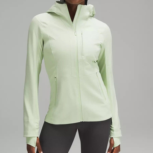 New Style Gym Activewear Long Sleeve Waterproof Breathable Quick Dry <b>Workout</b> <b>Jacket</b> Full Zip Thumb Hole Front 100% - Product Image 2