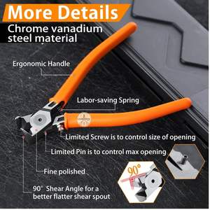 Pince coupante diagonale à angle de 90°, coupe à plat, en acier inoxydable, légère, pour la fabrication de bijoux et les composants électroniques - Product Image 5