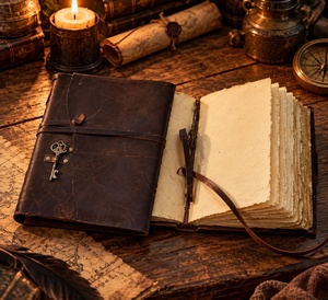 Vintage Handmade Leather Journal Wholesale deckle edge paper leather <b>notebook</b> - Product Image 2