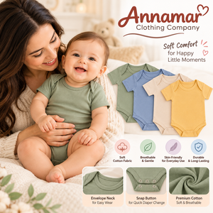 Body de Bebé de Algodón Orgánico |   Mameluco de Manga Corta Suave y Transpirable para Bebé |   Mono unisex para recién nacido |   Ropa Cómoda para Bebés - Product Image 2