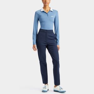Polo de Manga Larga para Mujer, Azul, Tejido de Punto, Secado Rápido, Color Sólido, Logotipo Frontal, Venta al Por Mayor, Personalizado, OEM - Product Image 6
