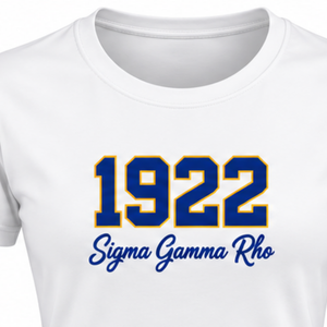 Camiseta Sigma Gamma Rho para Mujer, Personalizada con Letras Griegas, Cuello Redondo, Manga Corta, Informal, a la Moda, Venta al Por Mayor - Product Image 3