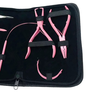 Kit de pinces pour extensions capillaires avec brosse en nylon et poils de sanglier, ouvre-micro-perles et pinces d'application pour extensions à trame et I-Tip - Product Image 6