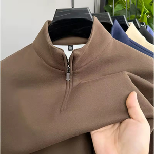 เสื้อฮู้ดซิป ¼ ซิปสำหรับผู้ชาย ผ้าฝ้ายฟลีซ 100% พิมพ์ลายโลโก้ตามสั่ง เป็นมิตรกับสิ่งแวดล้อม เสื้อผ้ากีฬาฤดูหนาว ทรงปกติ - Product Image 3