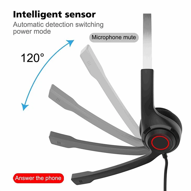 Talkvioce TV330 Wired USB Stereo Office Headset with Mic and In-Line Controls