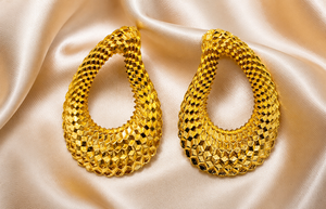 Pendientes de Araña GPC de Latón Chapado en Oro al por Mayor con Patrón de Hoja Texturizada en Forma de Lágrima para Mujer, de Lujo, de Moda, Regalo, Pieza Destacada - Product Image 4