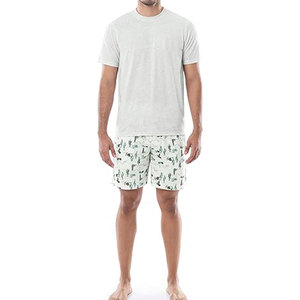 Ensemble t-shirt et short imprimé pour homme, tenue décontractée d'été en deux pièces, coton confortable, vêtements de plage, logo personnalisé OEM - Product Image 1