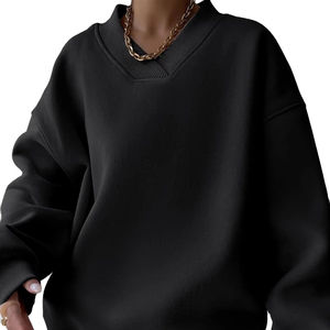 Sudadera con Capucha Extra Grande Unisex de Felpa de Algodón Negro de Lujo, Sudadera con Bordado 3D Personalizado para Mujer - Product Image 5