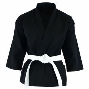 Kimono de judo noir unisexe pour adulte, coupe classique, polyester/coton, respirant, séchage rapide, léger, durable, vêtements d'arts martiaux, ceinture blanche - Product Image 6