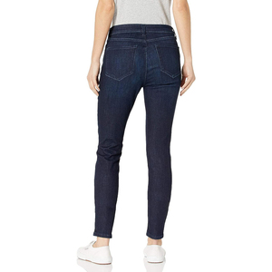 Pantalon en jean pour femme taille plus, bleu délavé vintage, coupe droite classique, avec poches, style décontracté, tissu 100% coton - Product Image 4