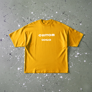 เสื้อยืดทรงบ็อกซี่ หนัก 300 กรัม คุณภาพดีอันดับต้นๆ สำหรับผู้ชาย พิมพ์ลายโลโก้ด้วยคริสตัลแบบกำหนดเอง คอกลม เสื้อยืดโอเวอร์ไซส์สำหรับผู้ชาย - Product Image 2