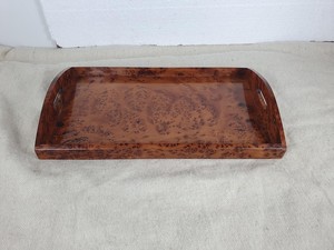Bandeja de madera hecha a mano de madera de Thuya, bandeja rectangular de madera con asas, bandeja decorativa de madera. - Product Image 6