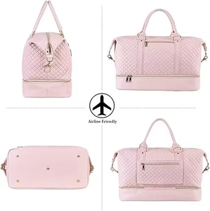 Sac de Voyage en Cuir Véritable Personnalisé avec Logo 2026 – Sac Polochon de Luxe Noir Imprimé pour Hommes et Femmes – Idéal Week-end et Nuitée - Product Image 2