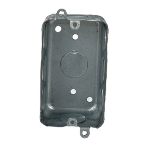 ตัวเคาะ1.0มม. หนา1/2นิ้วกล่องไฟฟ้าแก๊งค์เดี่ยวทำจากโลหะชุบสังกะสีทรงสี่เหลี่ยมพร้อมหูภายนอก - Product Image 3