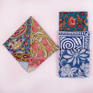 Pañuelo de Cabeza y Cuello Artesanal de Algodón Popelín Transpirable con Estampado Étnico de Jaipur, Ecológico y Moderno para Exteriores - Product Image 5