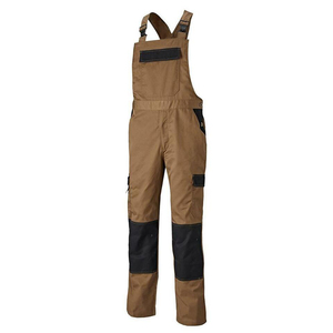 Combinaison de travail pour hommes, gris avec accents rouges, bretelles réglables, résistante à l'abrasion, uniforme en coton - Product Image 6