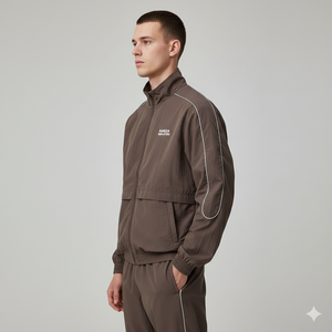 Ensemble sweat à capuche zippé intégral et pantalon de survêtement Ranzia Industry personnalisé avec strass et broderie patchwork vieilli - Product Image 5