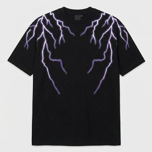 Camisetas de Manga Corta Casuales para Hombre, al por Mayor, con Logotipo Personalizado, Negras, de Alta Calidad, 100% Algodón Poliéster, Transpirables, Estilo Urbano, Cuello Redondo - Product Image 2