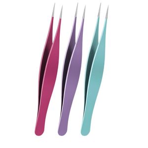 Pince à épiler colorée de précision à pointe inclinée en acier inoxydable, outil de beauté pour l'épilation du visage et les soins du maquillage - Product Image 2