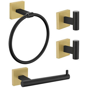 Daystar Trade Electric <b>Black</b> 4-Piece Eco-Friendly Modern Bathroom <b>Towel</b> Set Wall-Mounted Fixed Bath <b>Towel</b> Bar and <b>Hook</b> - Product Image 3