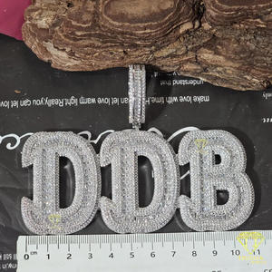 Collar con Nombre Personalizado de Diamante Moissanite de Lujo, Colgante Hip Hop, Regalo de Joyería - Product Image 4