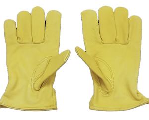 Guantes de conductor de alta venta Amarillo Keystone Pulgar Guantes de conductor Premium Guantes de conductor de cuero genuino cuero de vaca Amarillo - Product Image 2