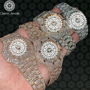 Charm_Jewells Luxury Women's <b>Diamond</b> Encrusted Stainless Steel Analog Quartz <b>Watch</b> Round Case 40mm Folding Clasp - Product Image 3