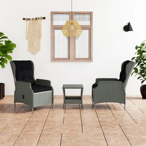 <b>Light</b> Grey Black Garden <b>Lounge</b> Set - Product Image 1