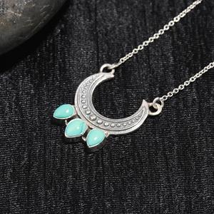 Genuine Pear Turquoise Charm Pendant 925 Sterling <b>Silver</b> Statement Jewelry Turquoise <b>Necklace</b> Blue Topaz Christmas Gift - Product Image 3