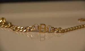 Tennis <b>Bracelet</b> Gold Plated Cuban Link Chain Diamond Vintage Style Women's Zinc Alloy Jewelry IGI Certified - Product Image 3