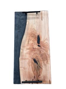 Nuevo mejor diseño de madera de resina epoxi hecha a mano bandeja para servir río bandeja de Arte de resina azul oscuro de la India - Product Image 3