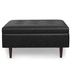 Shay Mid for Century Pouf Contenitore Grande Quadrato, Elegante Tavolino da Caffè e Sgabello - Product Image 2