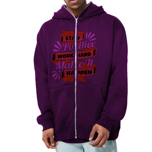Sudadera con Capucha para Hombre, Estampado Motivacional Positivo, Corte Regular, Forro Polar de Algodón, con Bolsillo, Ropa Casual de Invierno - Product Image 1