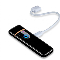Briquet électrique rechargeable en métal à double arc Serigs avec capteur d'empreintes digitales intelligent, design coupe-vent et sans flamme pour fumer des cigarettes