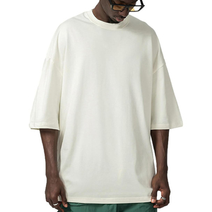 Camiseta de Hombre con Estampado Serigrafiado, 100% Algodón, Estilo Vintage, Hombros Caídos, Alta Calidad, Talla Grande, Transpirable y Ligera, de Fábrica - Product Image 2