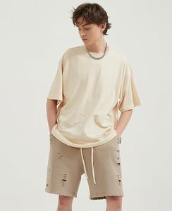 Heavy Weight 100% Cotton Oversized T-<b>Shirt</b> <b>Men</b> 220 Grams Shoulder Custom Printing Hip Hop Plus Size 100% Cotton Blank Boxy <b>Men's</b> - Product Image 6