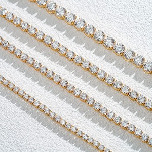 Pulsera de Diamantes de Calidad de Exportación, Estilo Lujoso, Elegante Pulsera de Eslabones Cuadrados para Unisex, Joyería de Moda Hip Hop de la India - Product Image 3