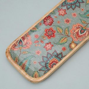 Restaurant Server Top Notch Wooden Printed Rectangular Platter Handcrafted Exclusive Design Decorative for Home Usage - Product Image 4