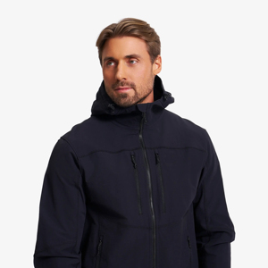 Veste softshell à capuche pour homme OEM, décontractée, résistante à l'eau, avec fermeture éclair intégrale, poches utilitaires, légère, vêtement d'extérieur performant - Product Image 3