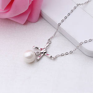 Conjunto de Collar con Colgante de Plata S925 para Mujer, Accesorios de Joyería DIY con Lazo Versátil, Cadena de Perlas Simple 315 - Product Image 2