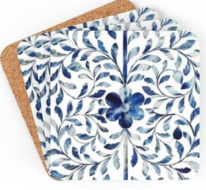 Elegantes Posavasos de Hueso Rajastaní con Incrustaciones, Hechos a Mano, con Base de Nogal, para Mesa de Té y Comedor - Product Image 3