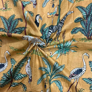 Bright Cheerful Organic Cotton 60by60 Cambric Fabric Printed Floral Patterns for Stylish Clothing <b>Bags</b> Curtains Covers - Product Image 1